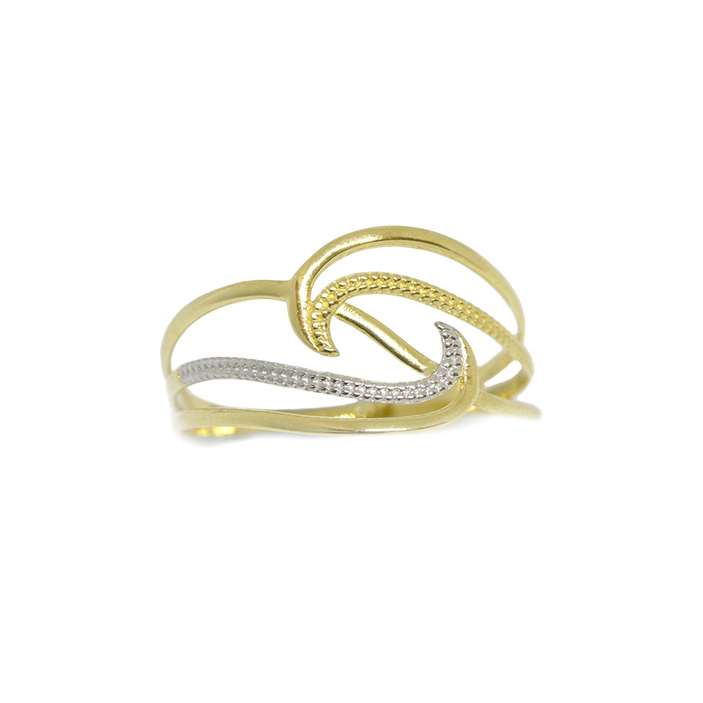 Anel Onda Bicolor em Ouro 18 Kilates � 25268